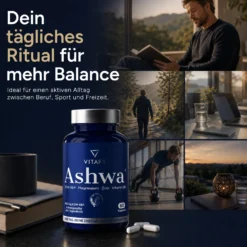 Ashwa+ Ashwagandha KSM-66® mit Magnesium, Zink & Vitamin B6 (60 Kapseln)