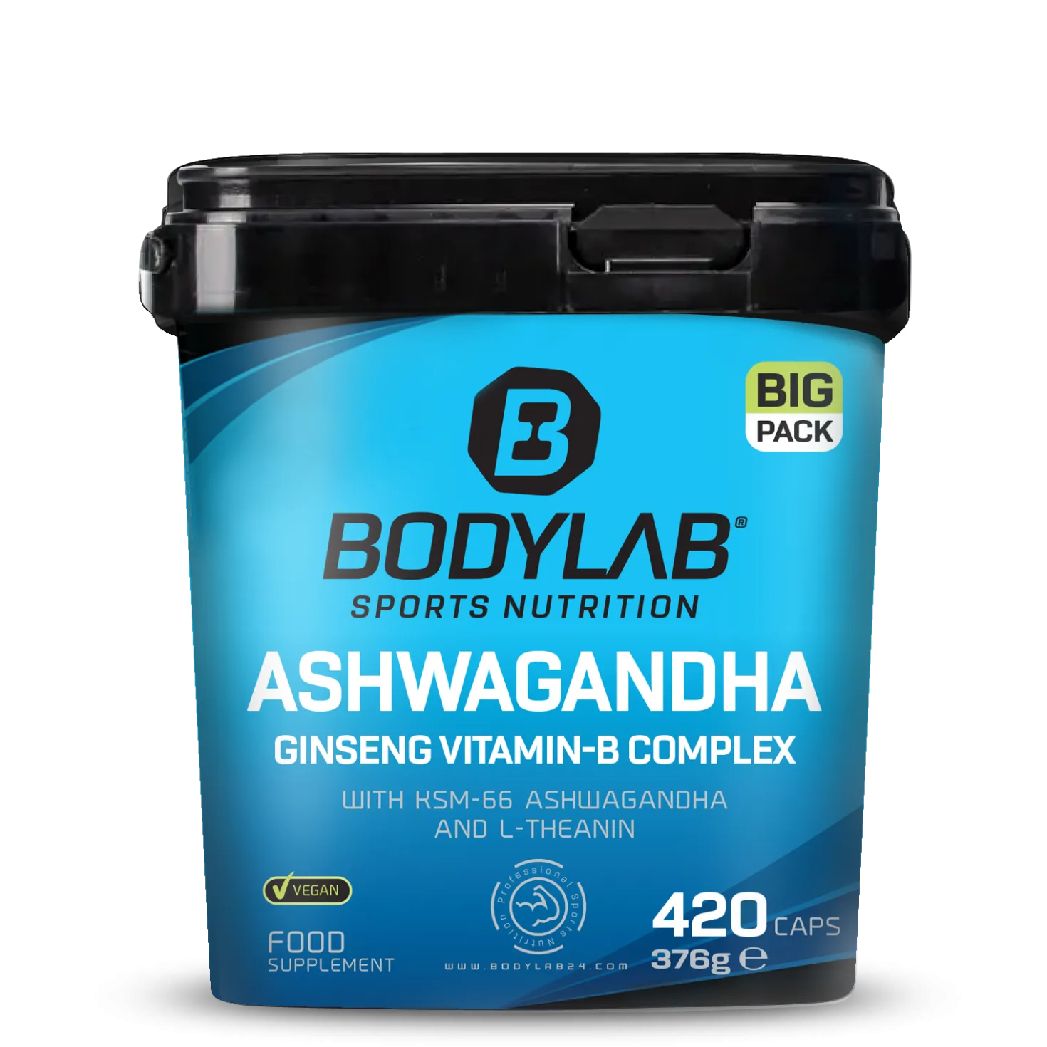 BIG PACK Ashwagandha Ginseng Vitamin-B Complex (420 Kapseln)