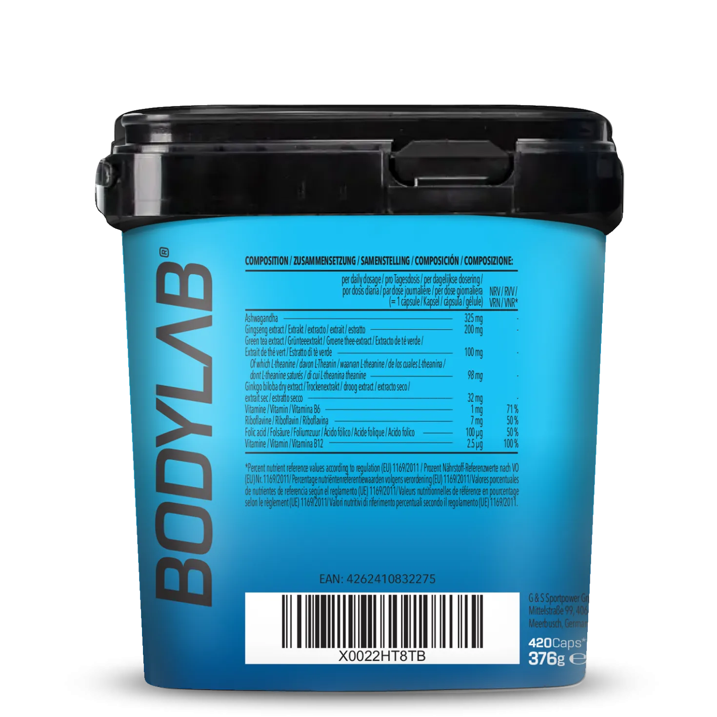 BIG PACK Ashwagandha Ginseng Vitamin-B Complex (420 Kapseln)
