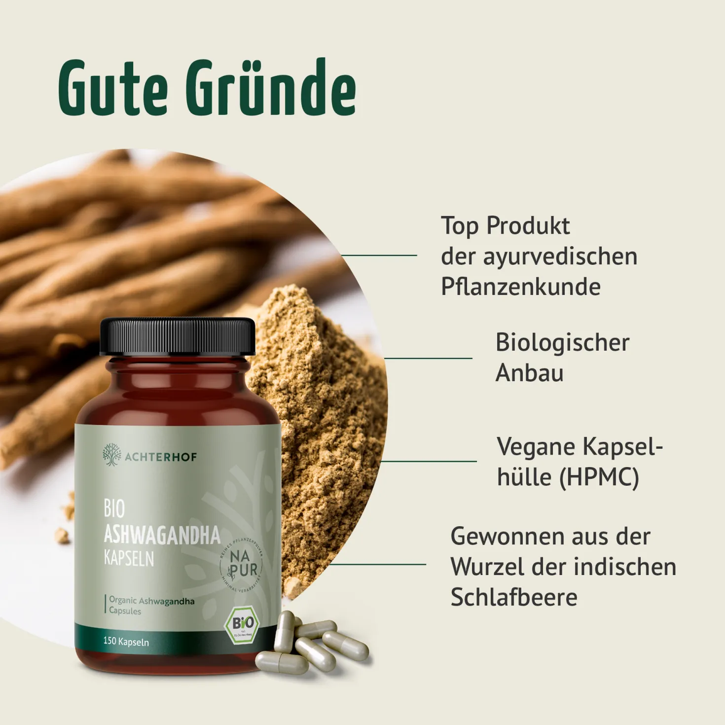 Bio Ashwagandha Kapseln (150 Kapseln)