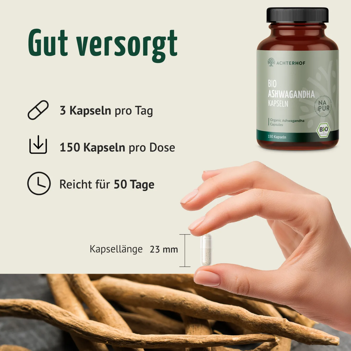 Bio Ashwagandha Kapseln (150 Kapseln)