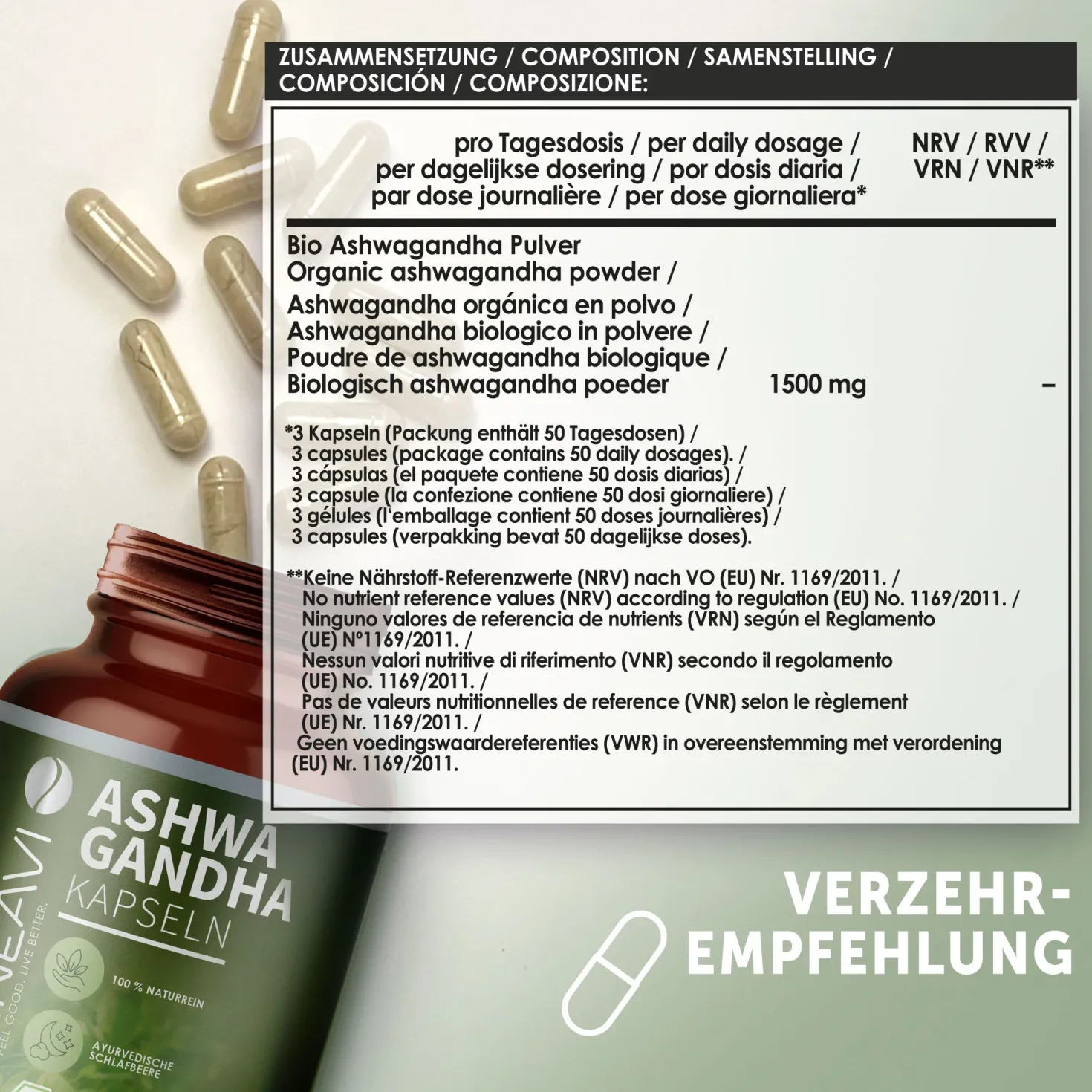 Bio Ashwagandha Kapseln (150 Kapseln)