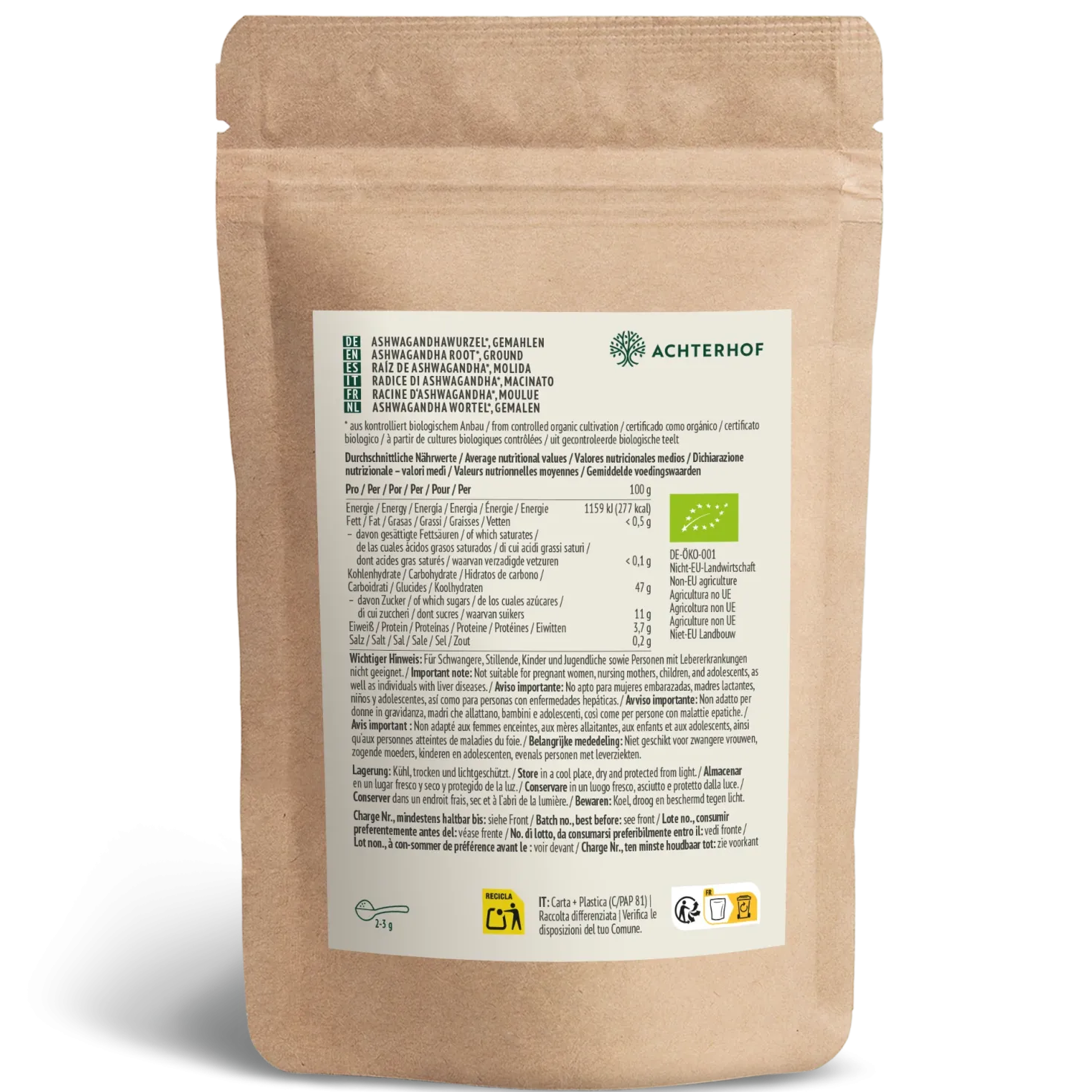 Bio Ashwagandha Pulver (500g)