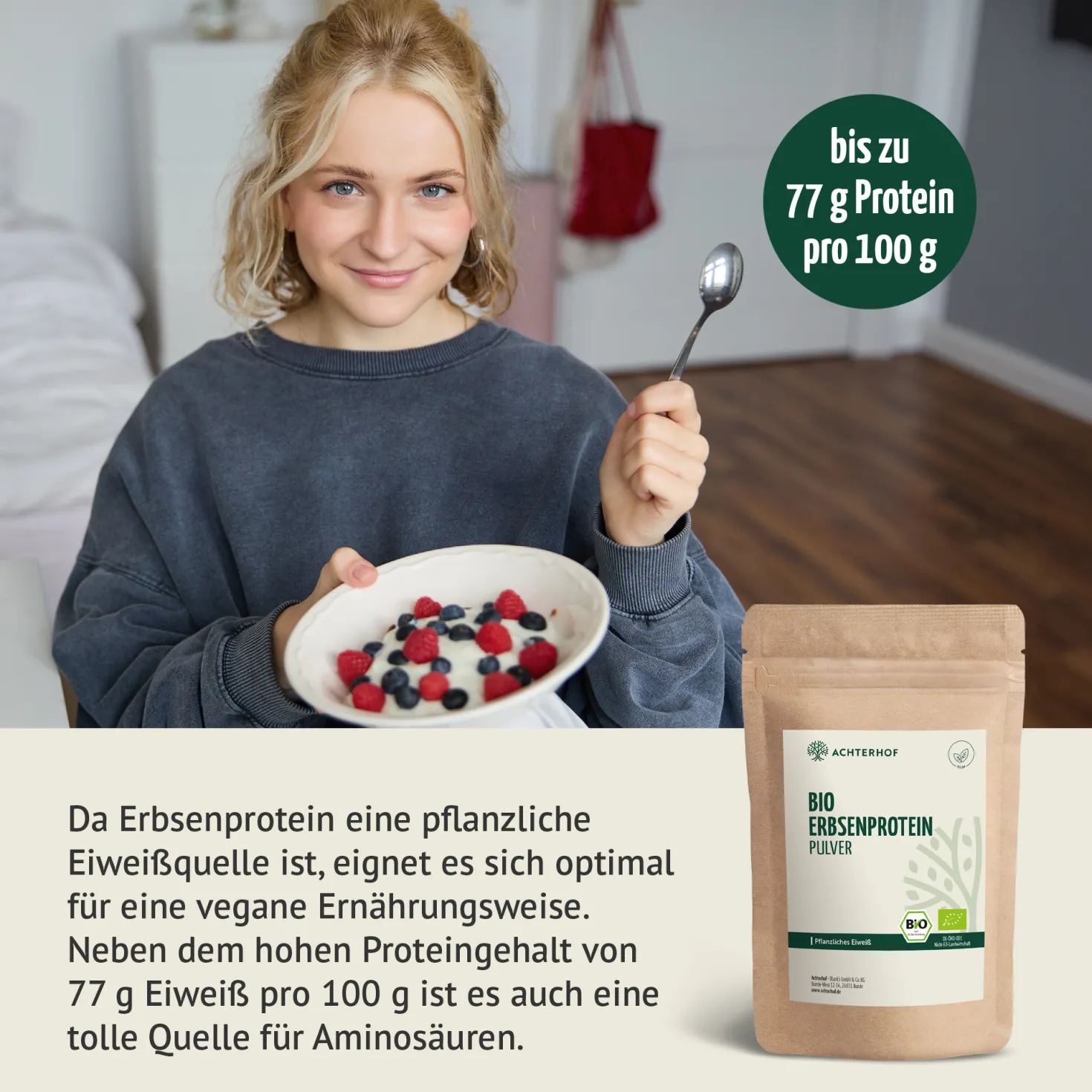 Bio Erbsenprotein Pulver (1000g)
