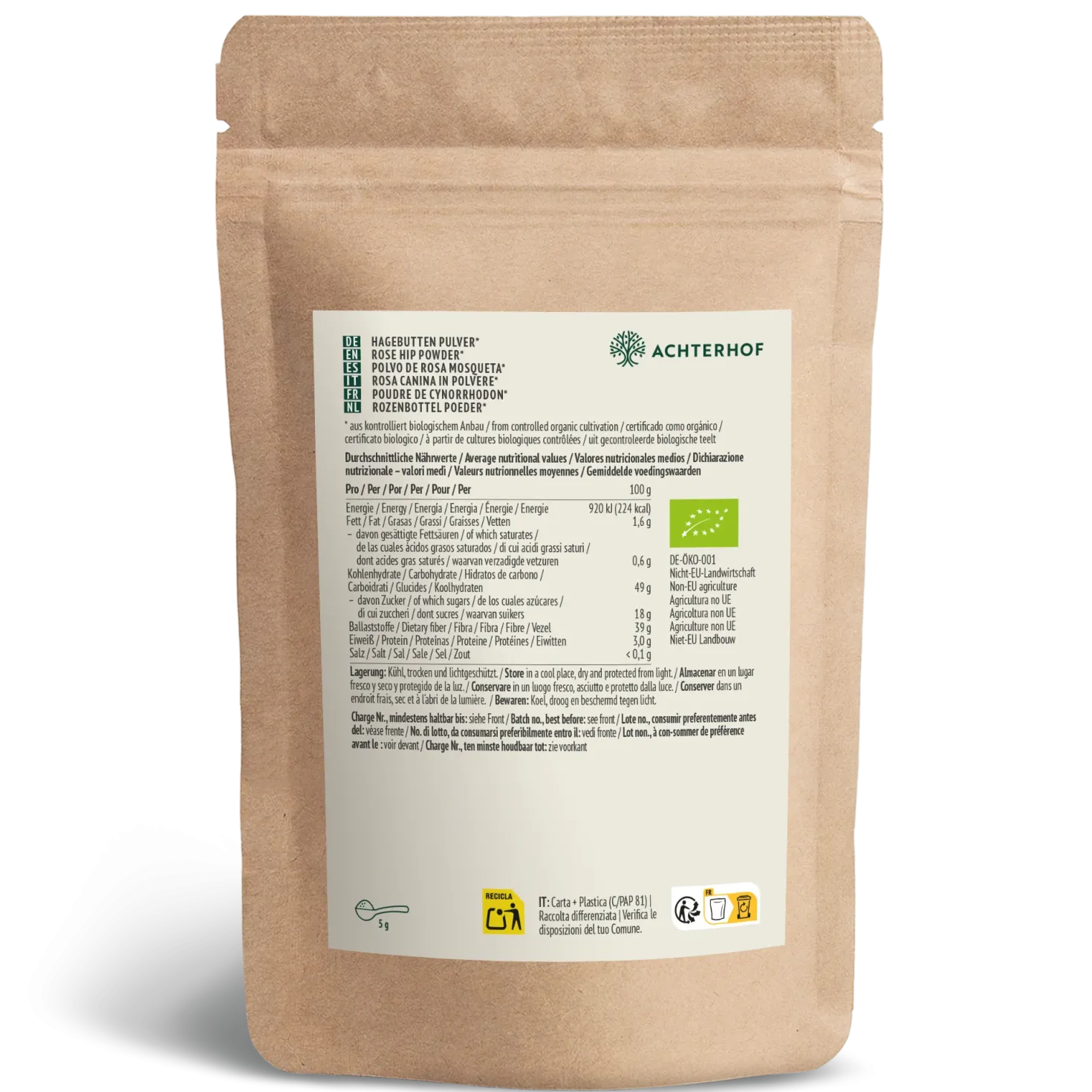 Bio Hagebutten Pulver (500g)