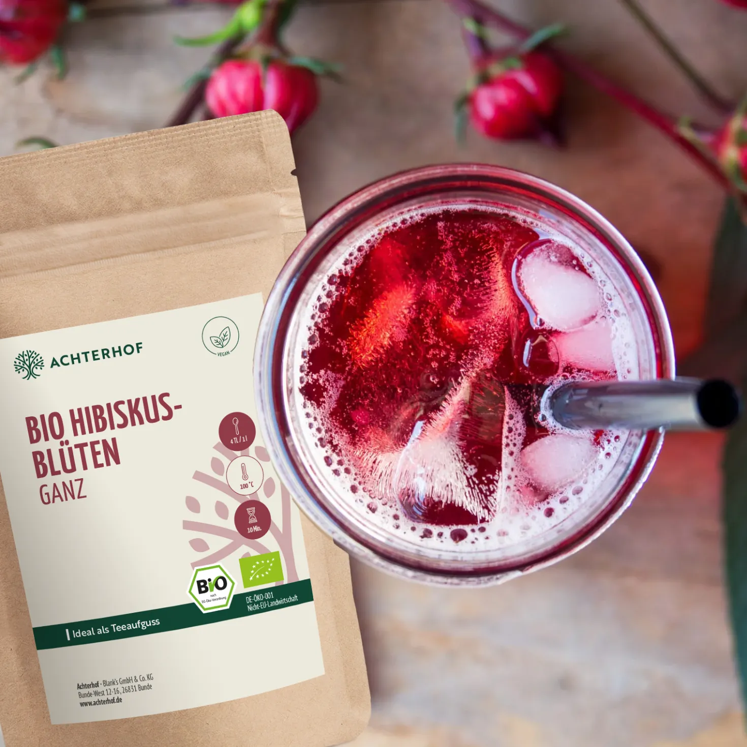 Bio Hibiskusblüten ganz (1000g)