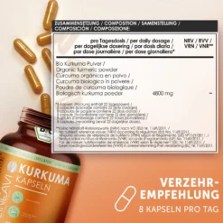 Bio Kurkuma Kapseln (180 Kapseln)
