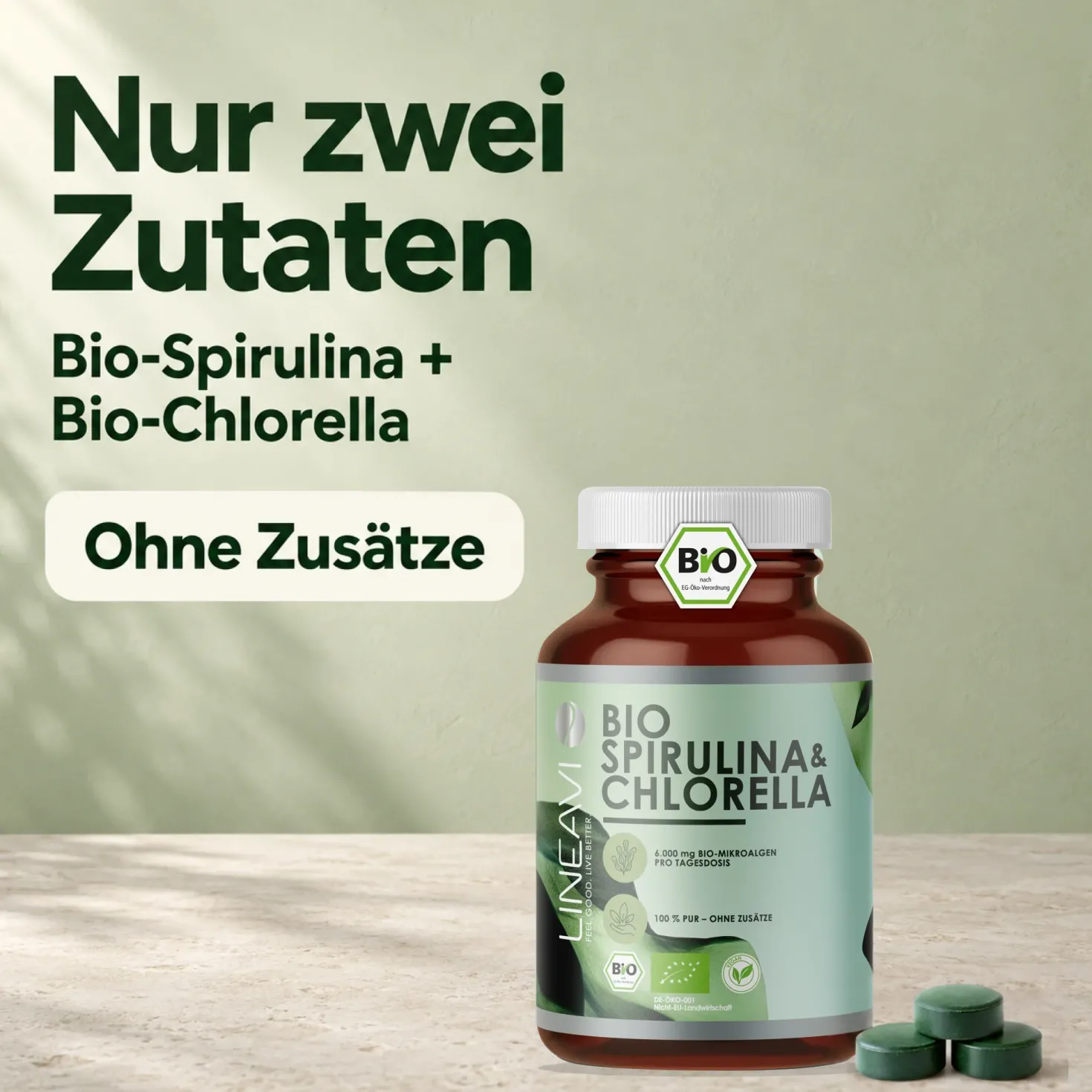 Bio Spirulina & Chlorella (400 Tabletten)