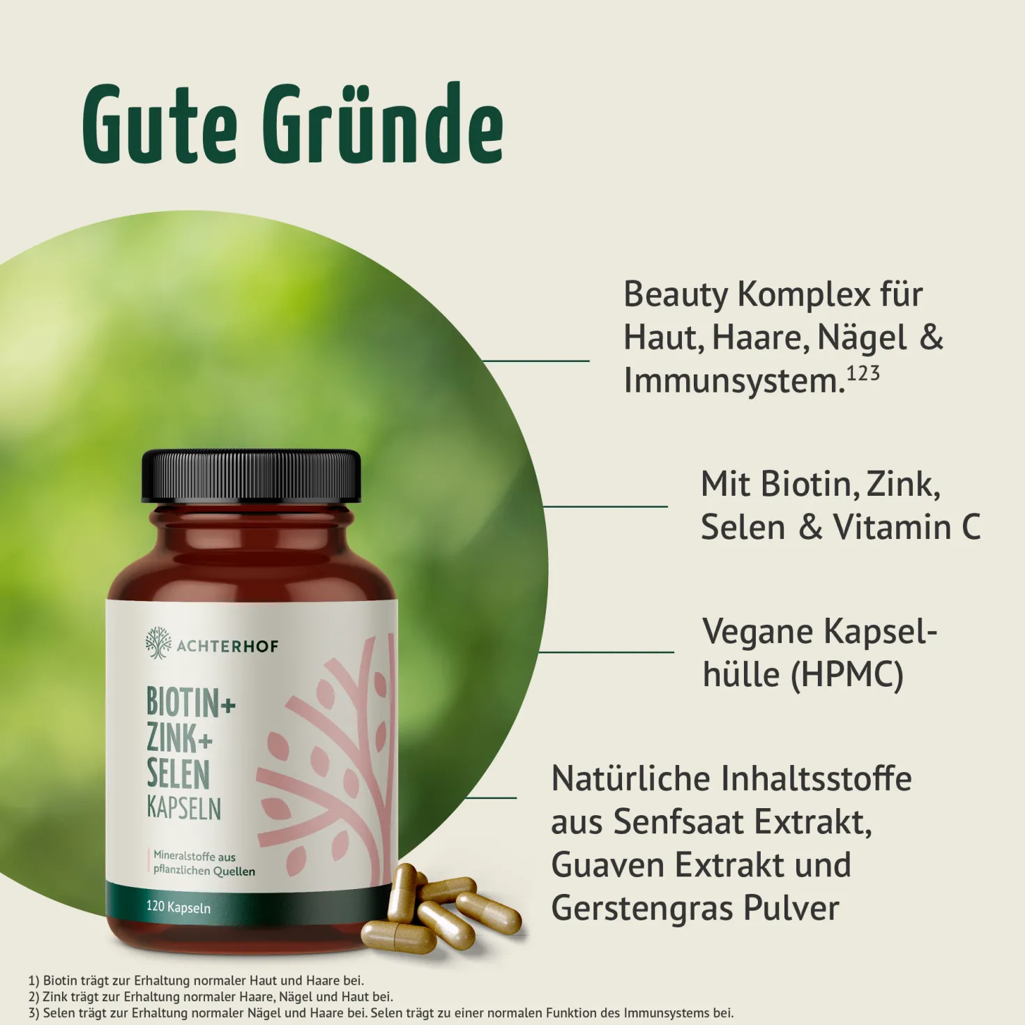 Biotin+Zink+Selen Kapseln (120 Kapseln)