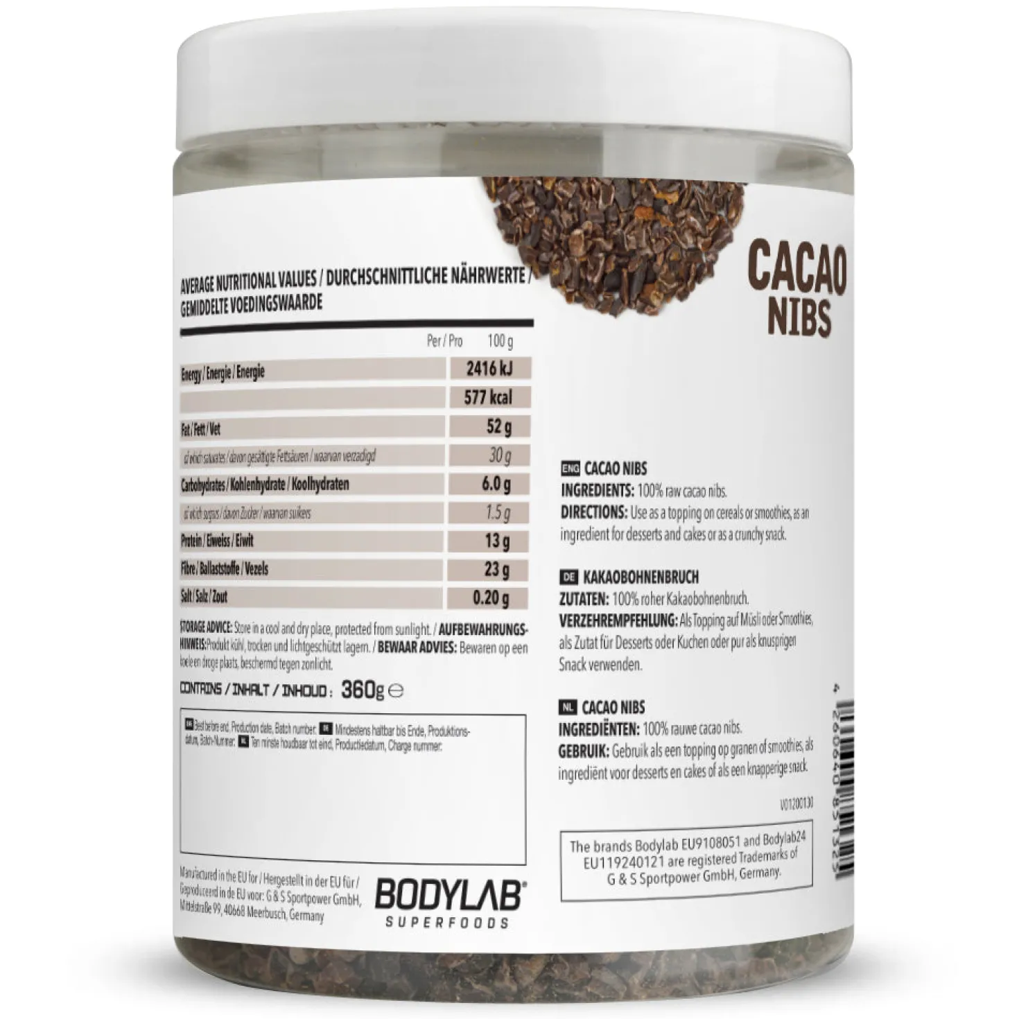 Cacao Nibs Raw (360g)