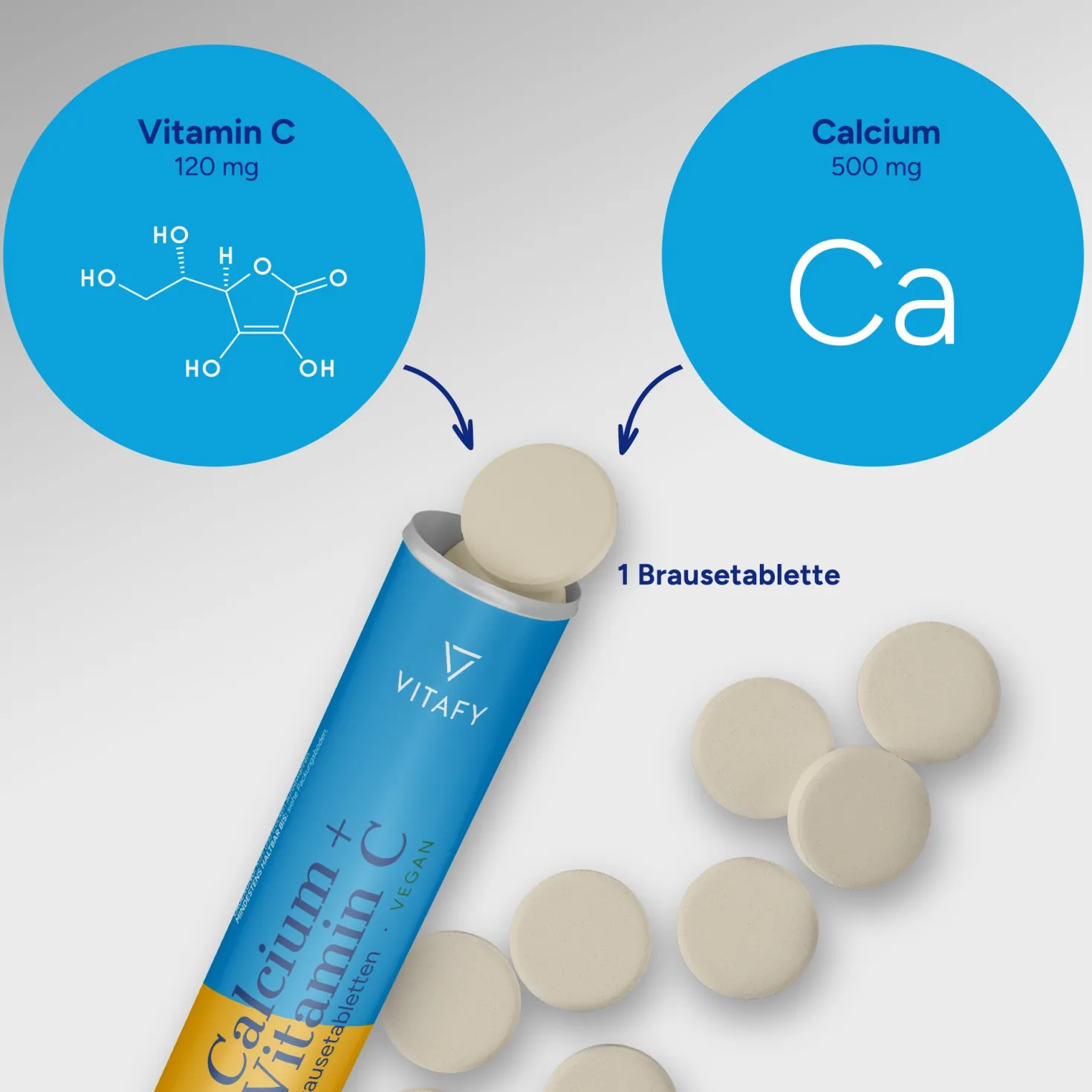 Calcium + Vitamin C - Orange (20 Brausetabletten) - 6er Pack