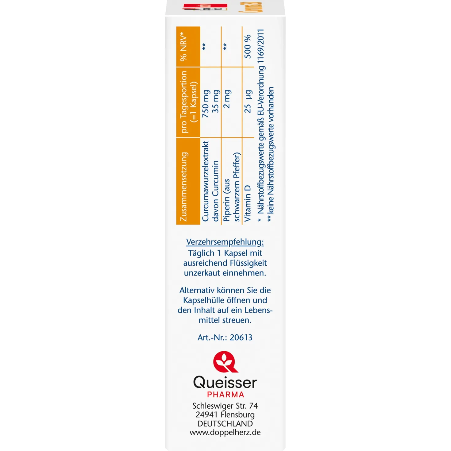 Curcuma 750 mit Curcumin + Vitamin D3 1000 I.E. (30 Kapseln)