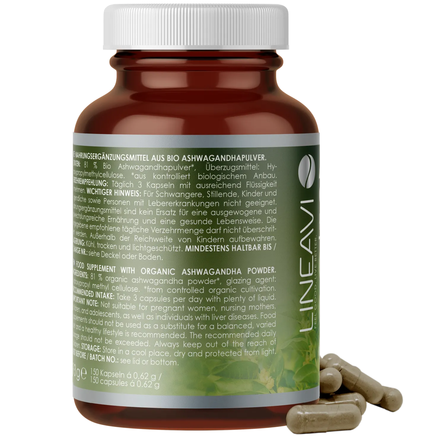 Doppelpack: Bio Ashwagandha Kapseln (2x150 Kapseln)