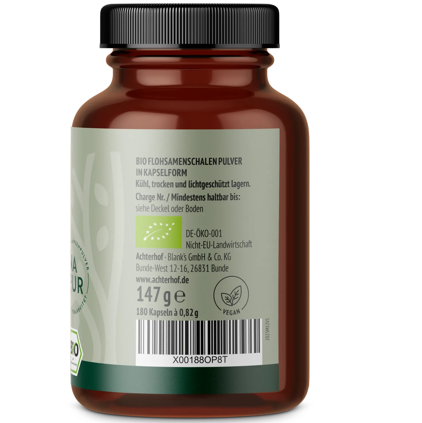 Flohsamenschalen Kapseln Bio (180 Kapseln)