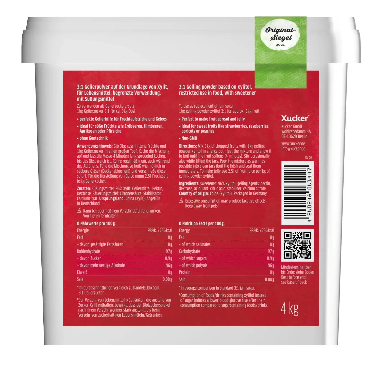 3:1 Gelier-Xucker aus Xylit (4000g)
