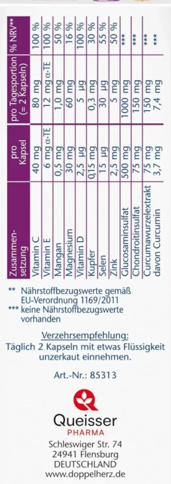 Glucosamin 1000 + Curcuma (40 Kapseln)