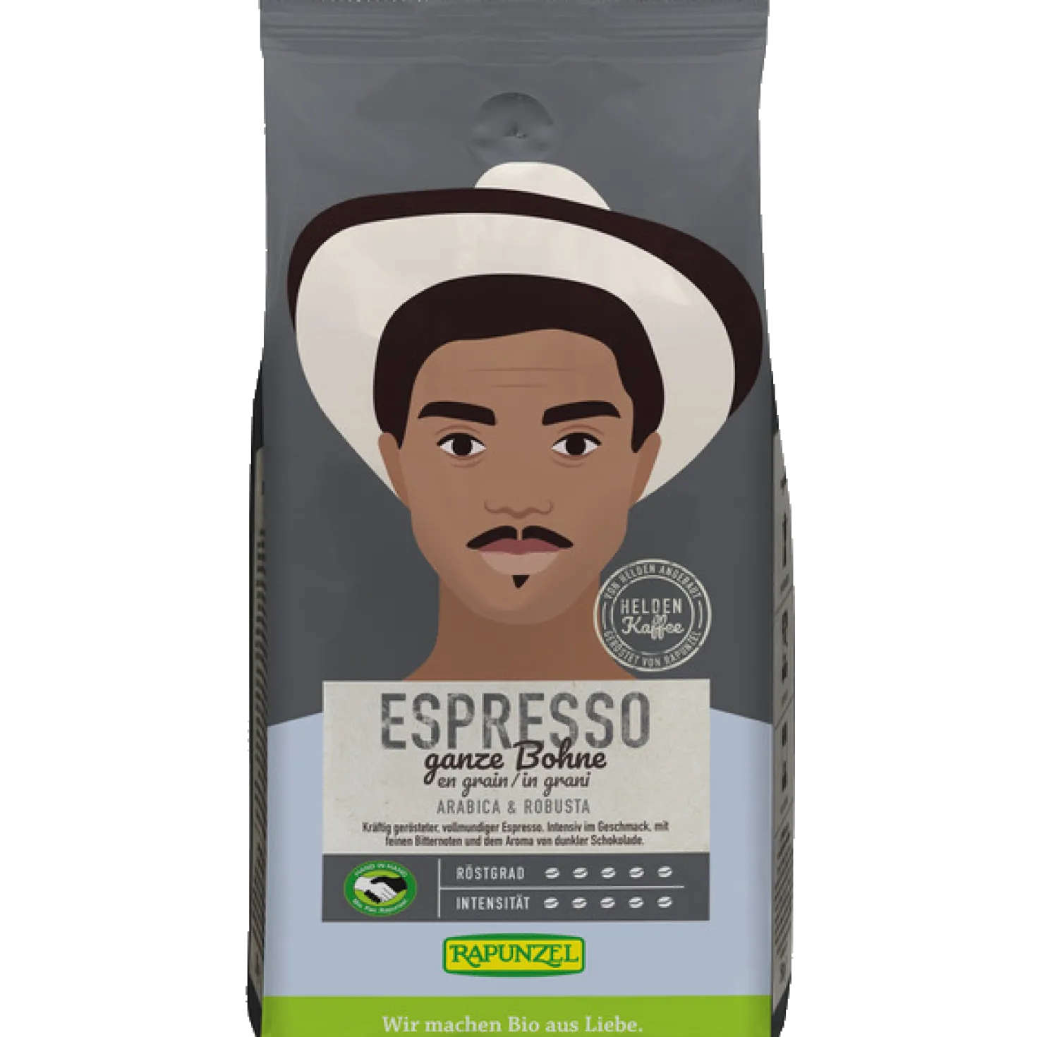 Heldenkaffee Espresso ganze Bohne bio (1000g)