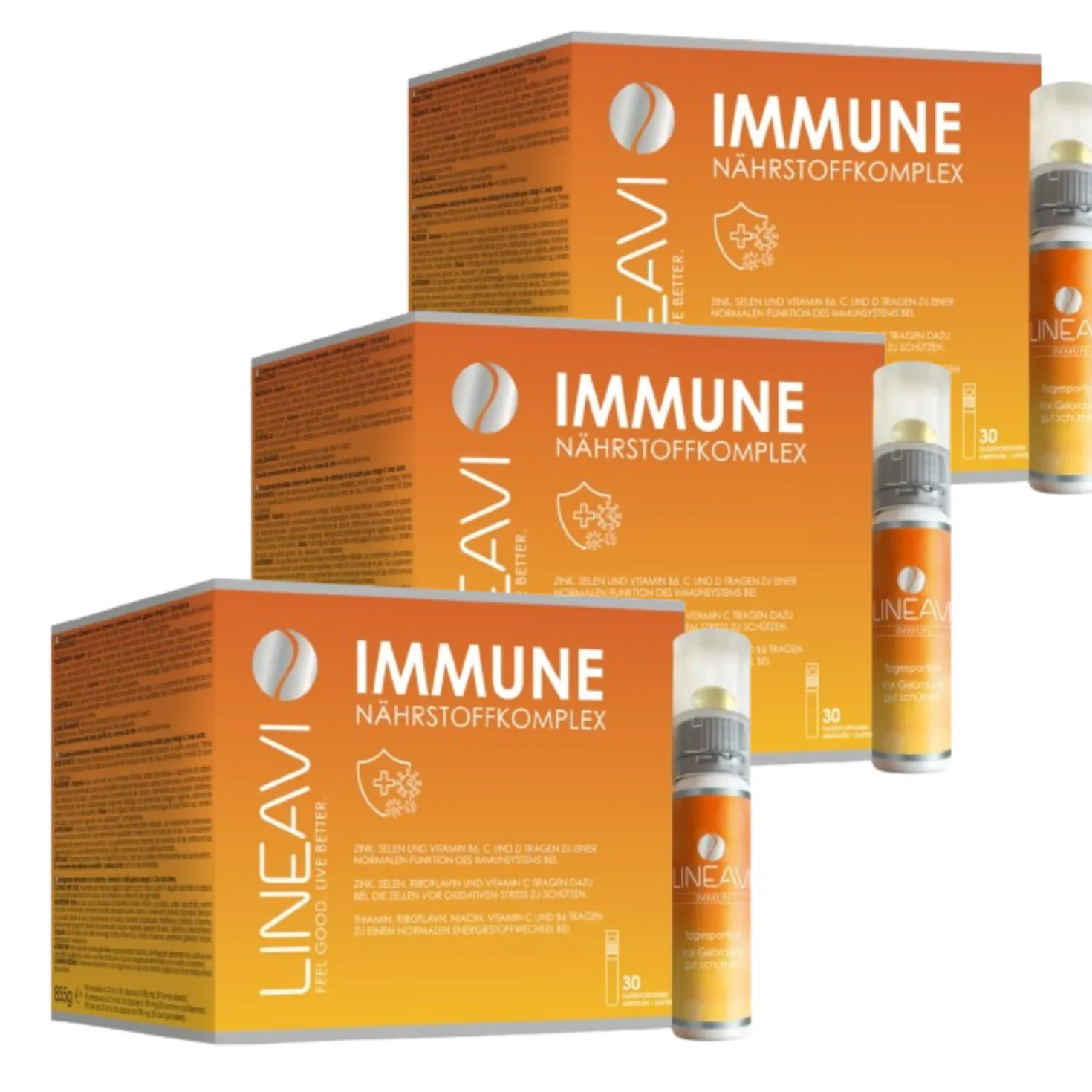 Immun 3-Monatspackung (3x30x25ml Trinkfläschchen + 3x30 Omega 3 Kapseln)