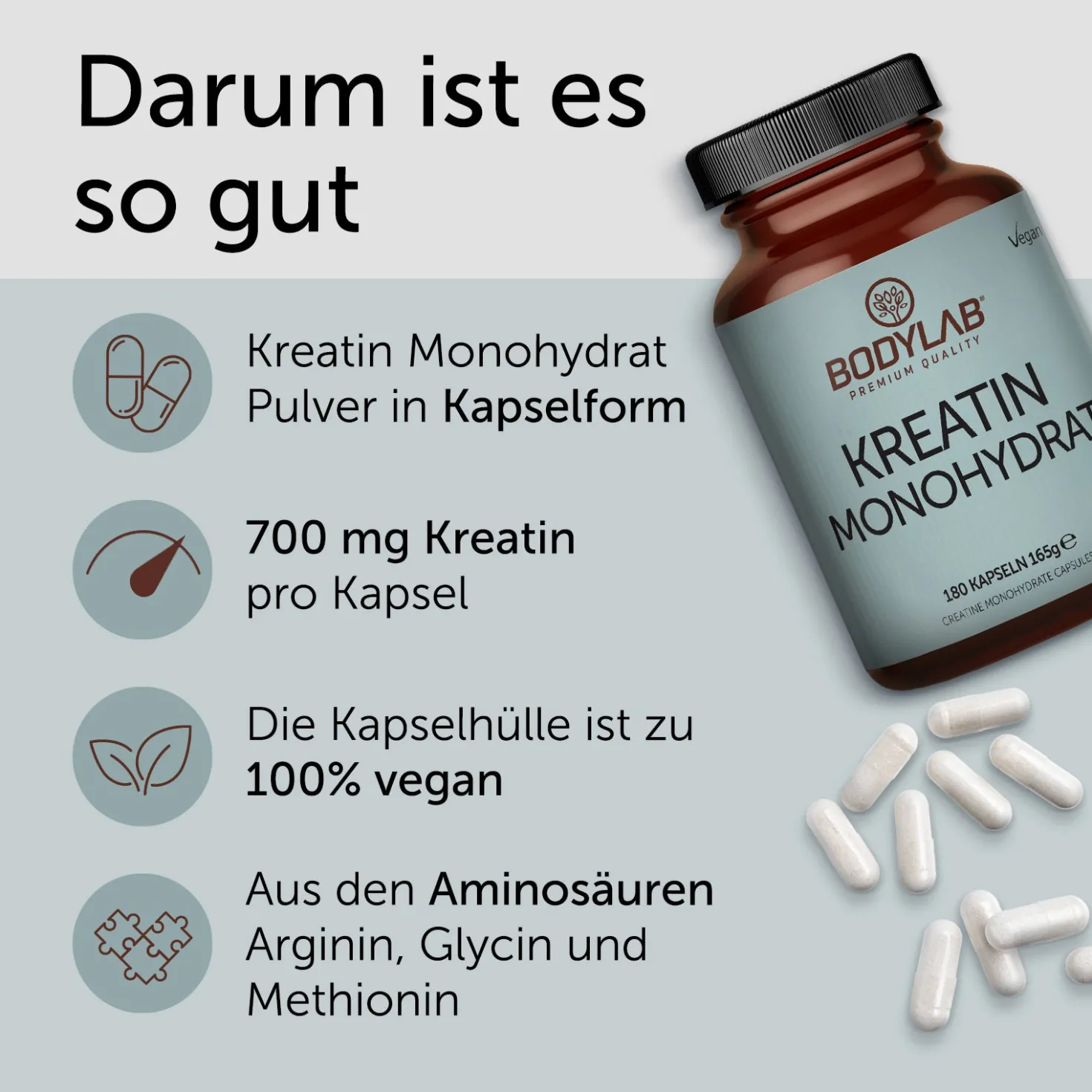 Kreatin Monohydrat (180 Kapseln)