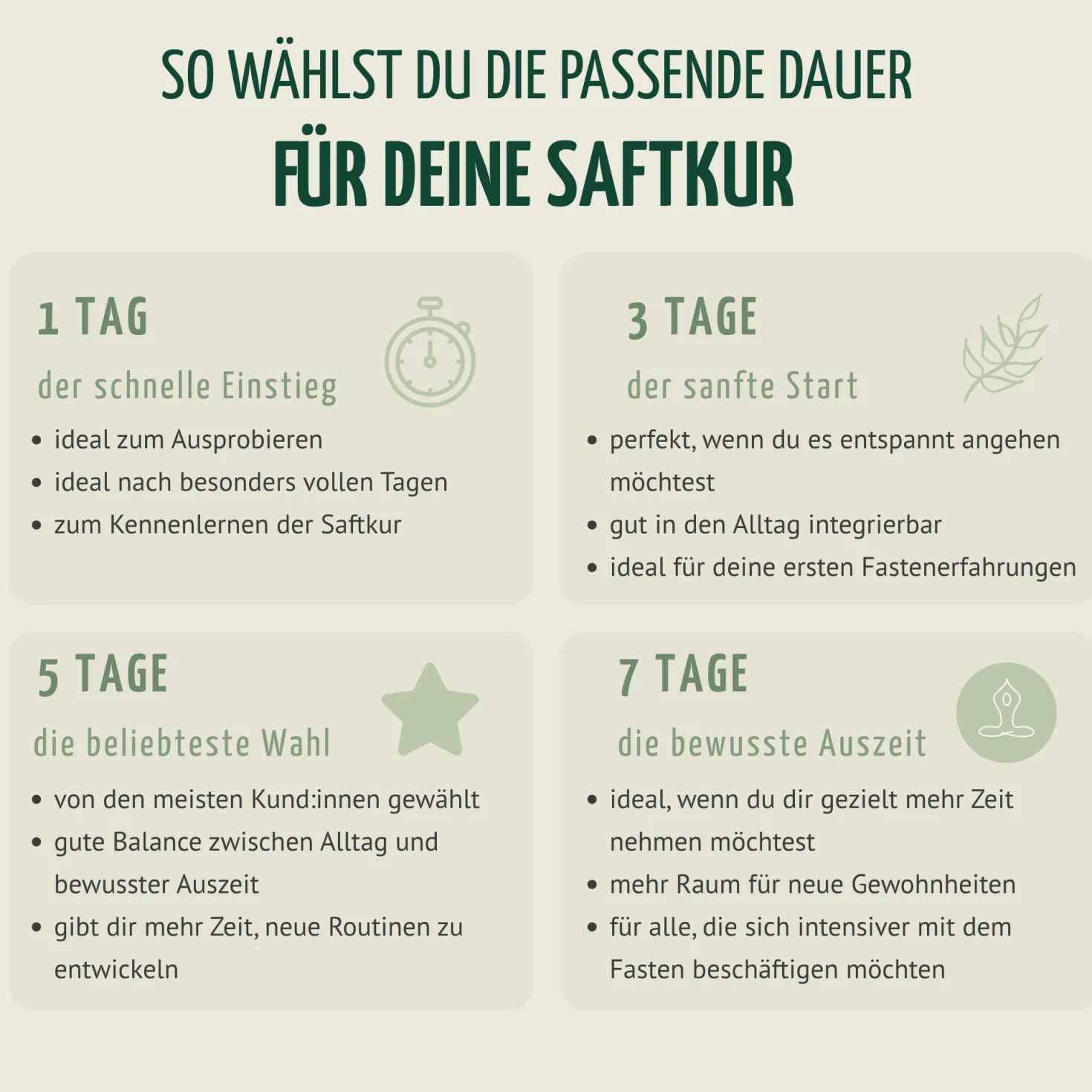 Kräuterwunder Bio Fastenkur 1-7 Tage (6 Flaschen pro Tag)