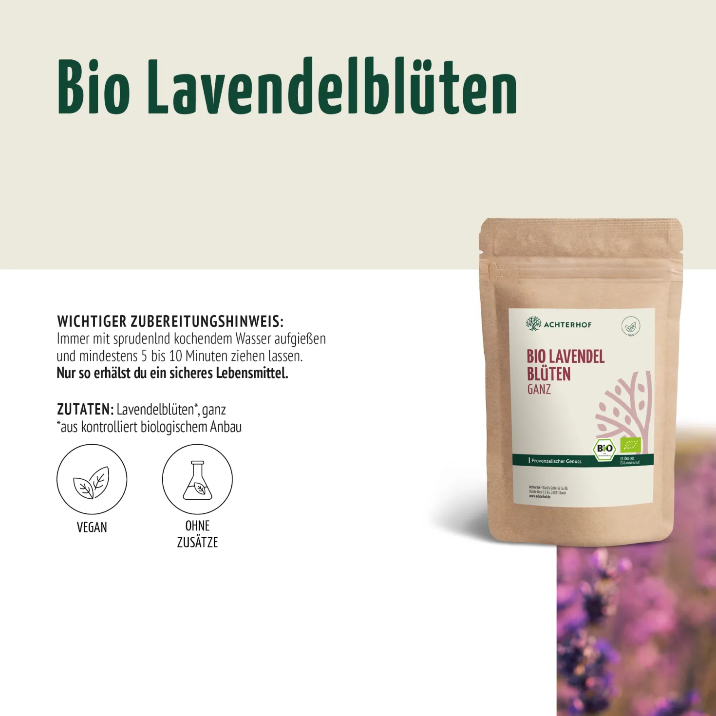Lavendelblüten ganz Bio (500g)