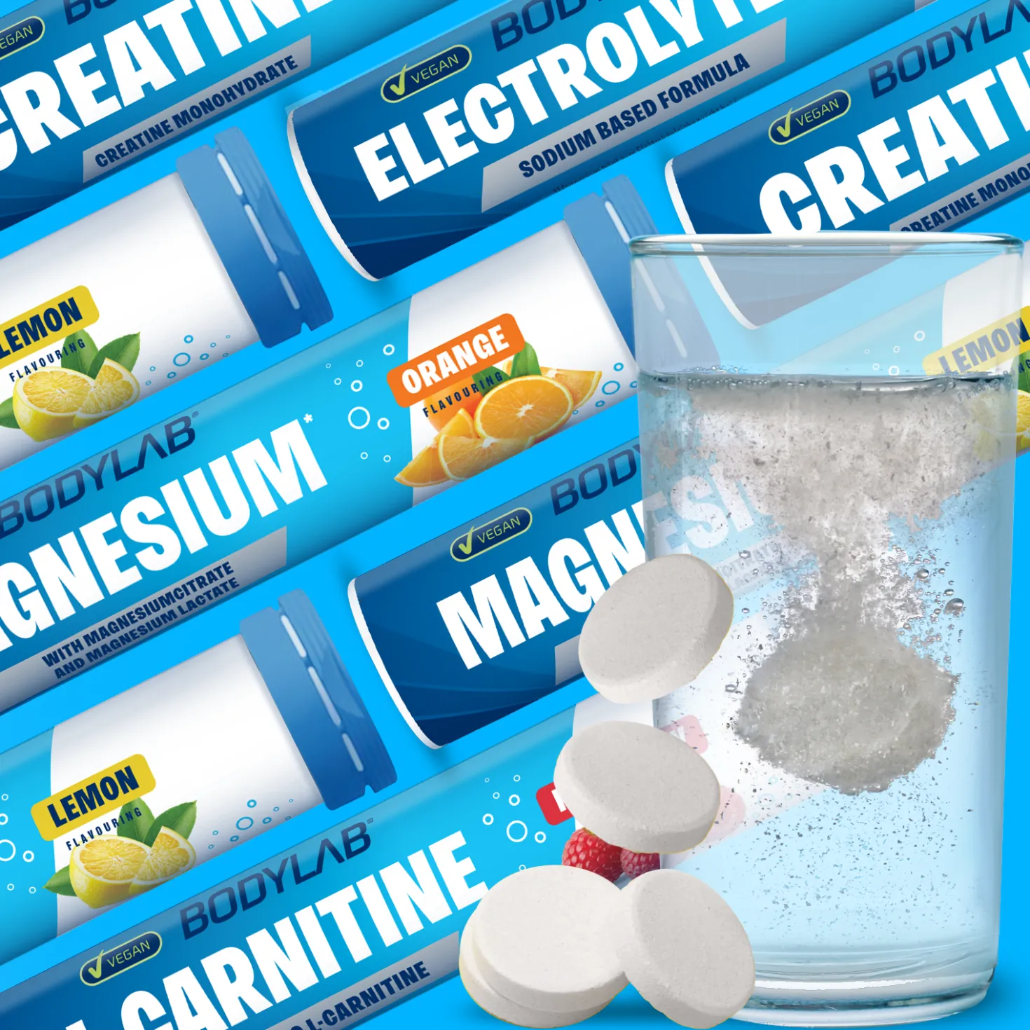 L-Carnitine - 20 Brausetabletten - Raspberry Flavouring
