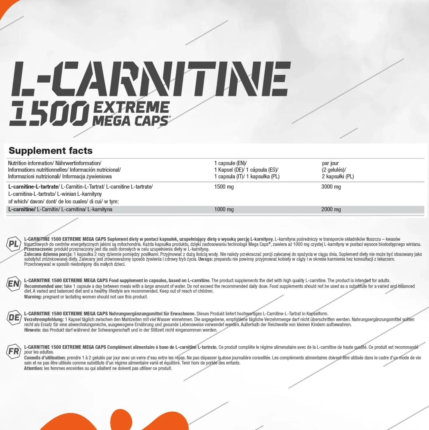 L-Carnitine 1500 Extreme Mega Caps (120 Kapseln)