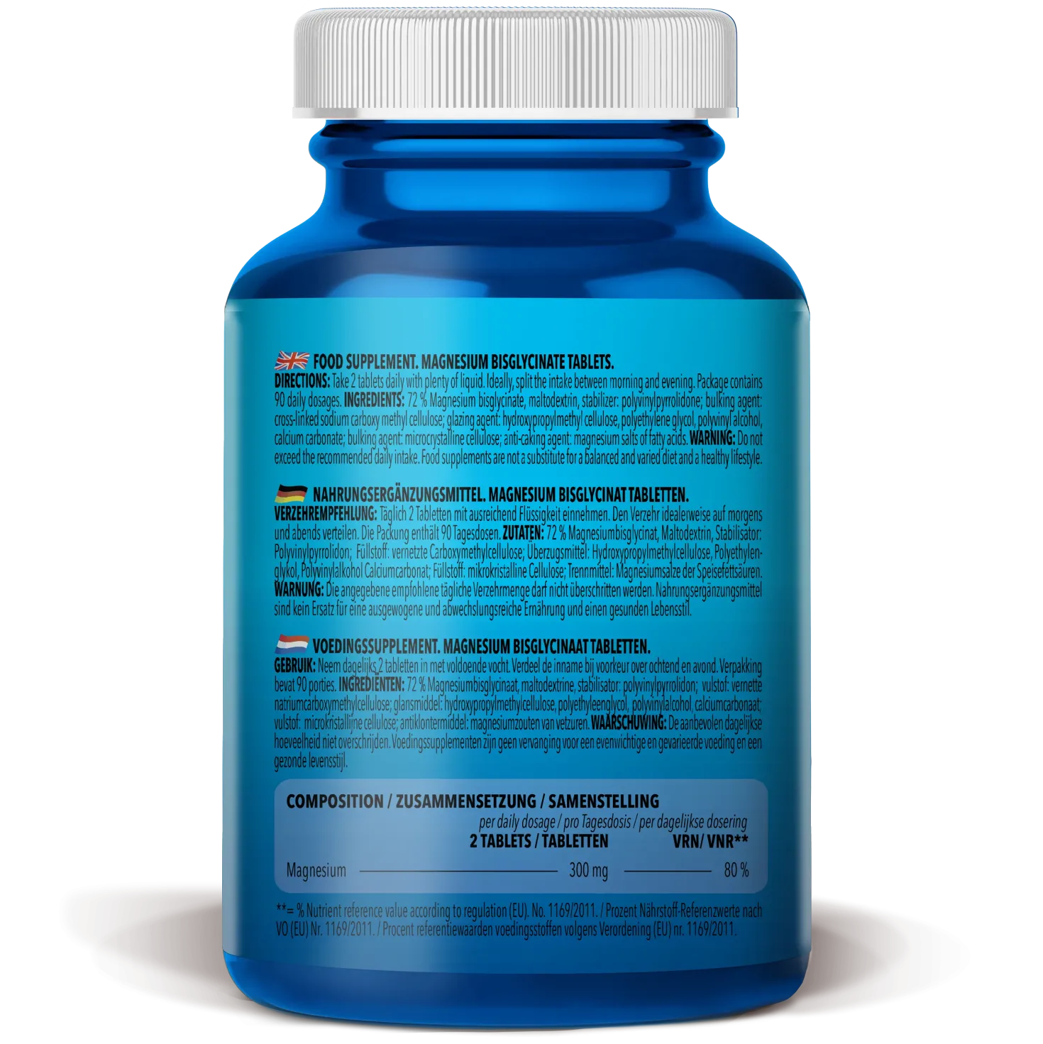 100% Magnesium Bisglycinat (180 Tabletten)