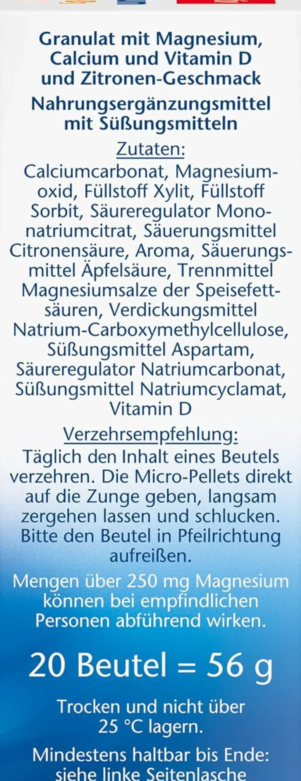 Magnesium + Calcium + D3 Direct (20 Portionen)
