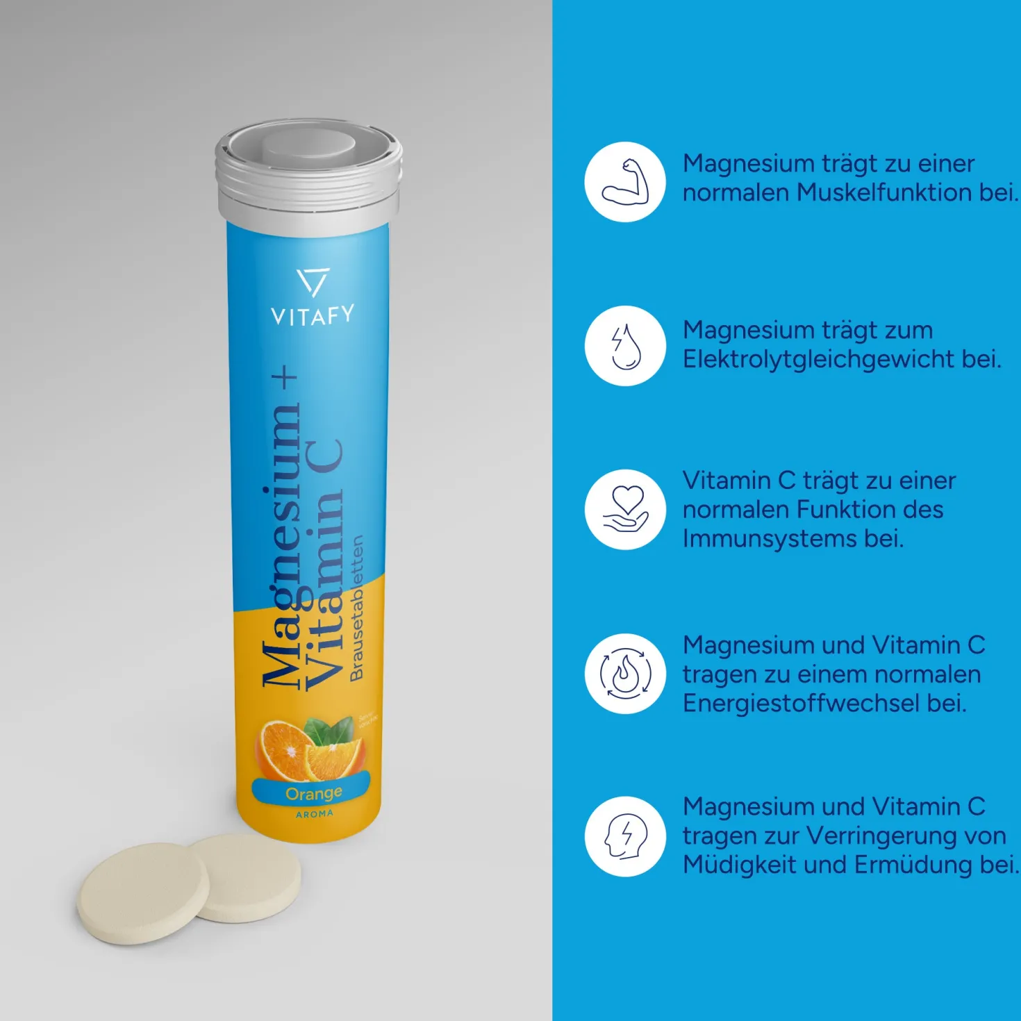 Magnesium + Vitamin C - Orange (20 Brausetabletten)