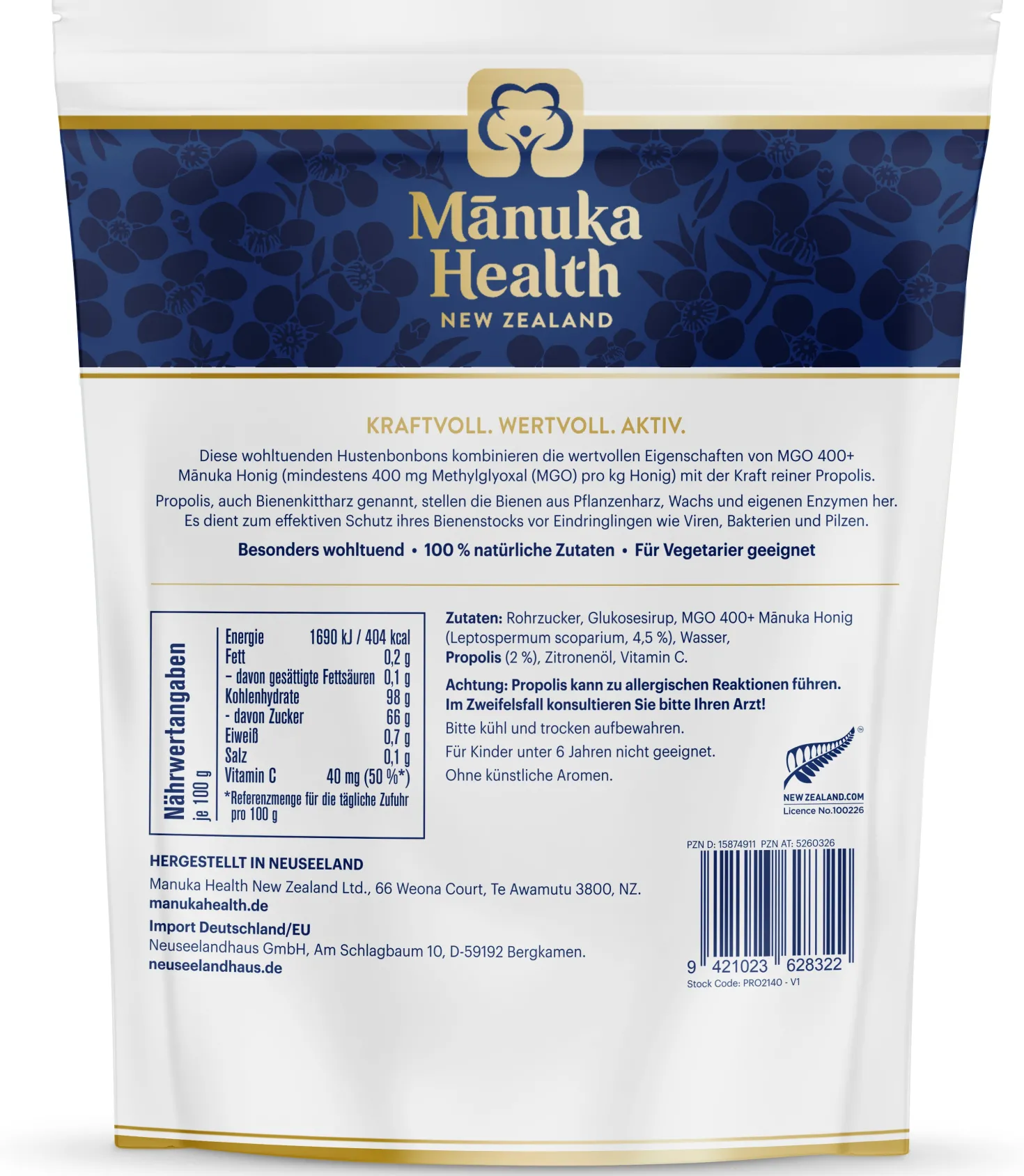 Manuka MGO 400+ Hustenbonbons (250g)