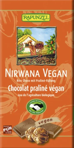 Nirwana vegane Schokolade mit Praliné-Füllung bio (100g)