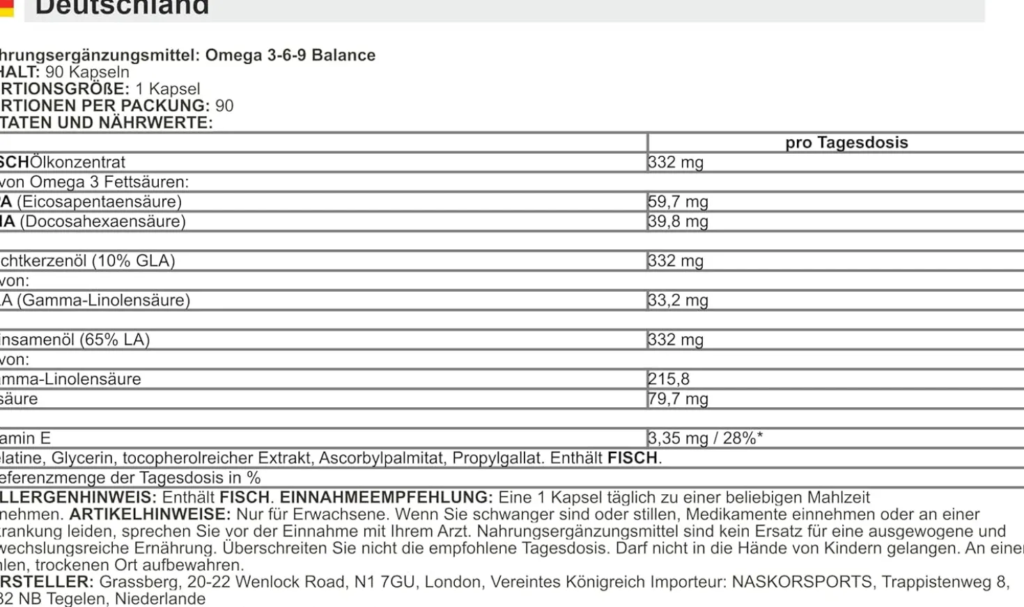 Omega 3-6-9 Balance (90 Kapseln)