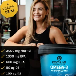 Omega 3 + D3 + K2 (Omega-3 Triglycerid + Vitamine) (240 Kapseln)