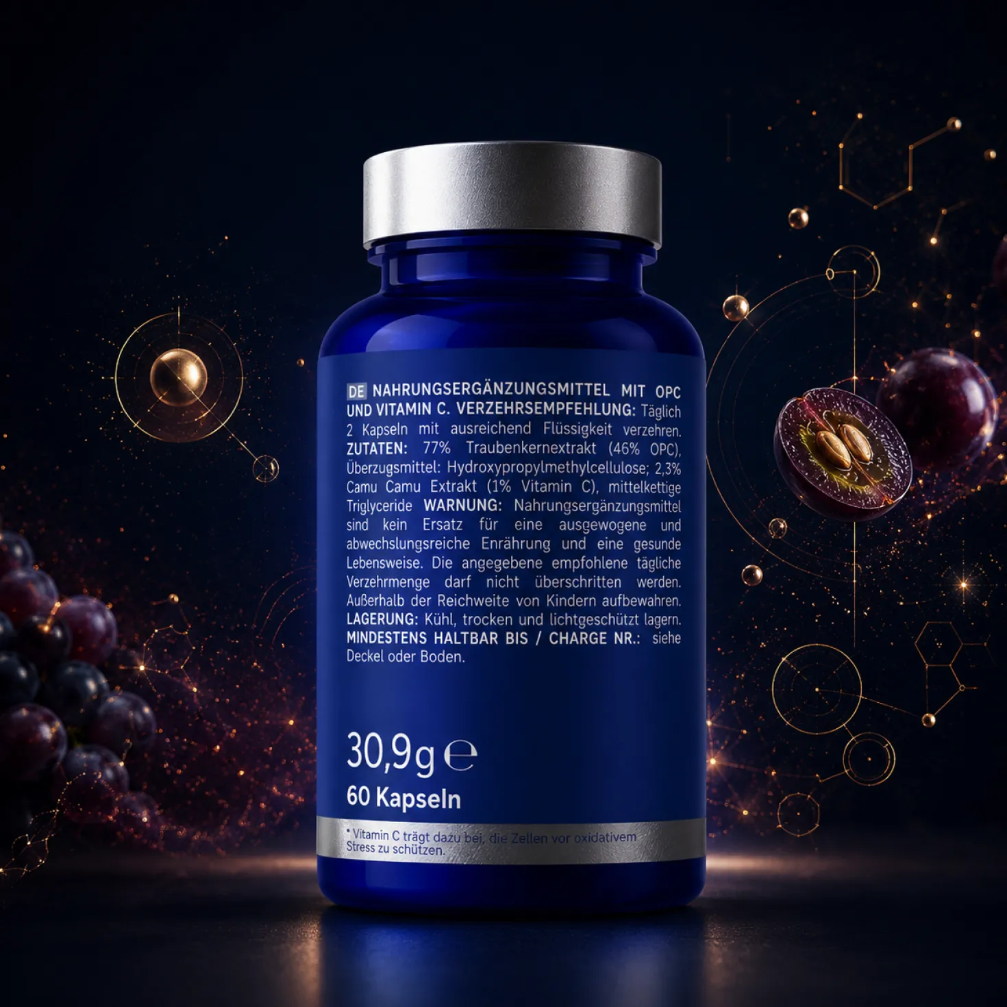 OPC Traubenkernextrakt + Vitamin C (60 Kapseln)