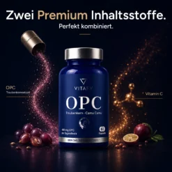 OPC Traubenkernextrakt + Vitamin C (60 Kapseln)