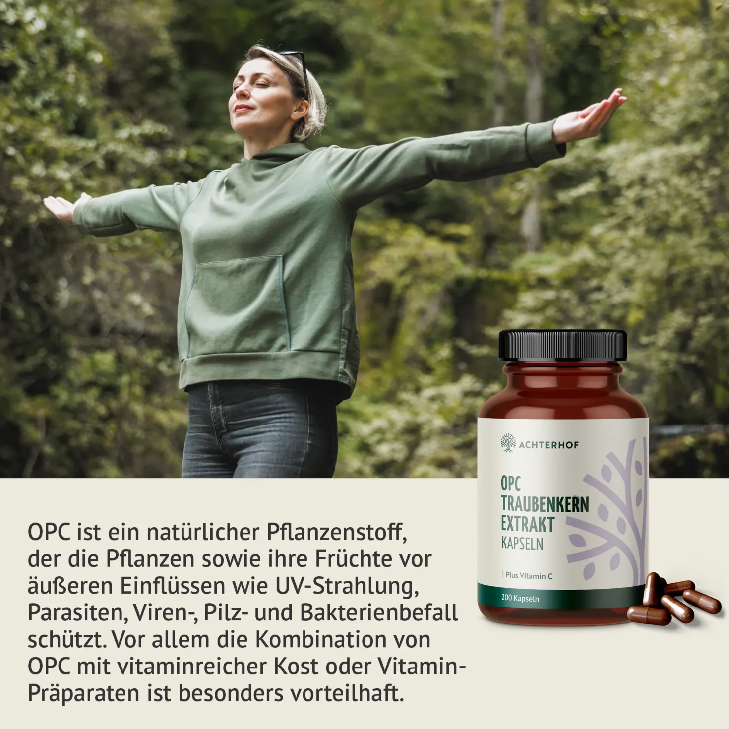 OPC Traubenkernextrakt + Vitamin C Kapseln (200 Kapseln)