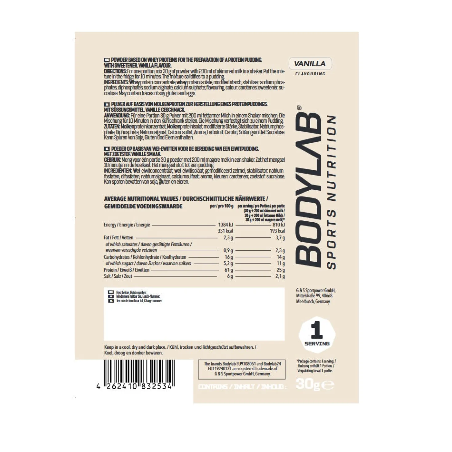 Protein Pudding Probe Vanille (30g)