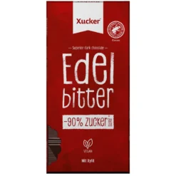 Vegane Edelbitter-Schokolade mit Xylit (80g)