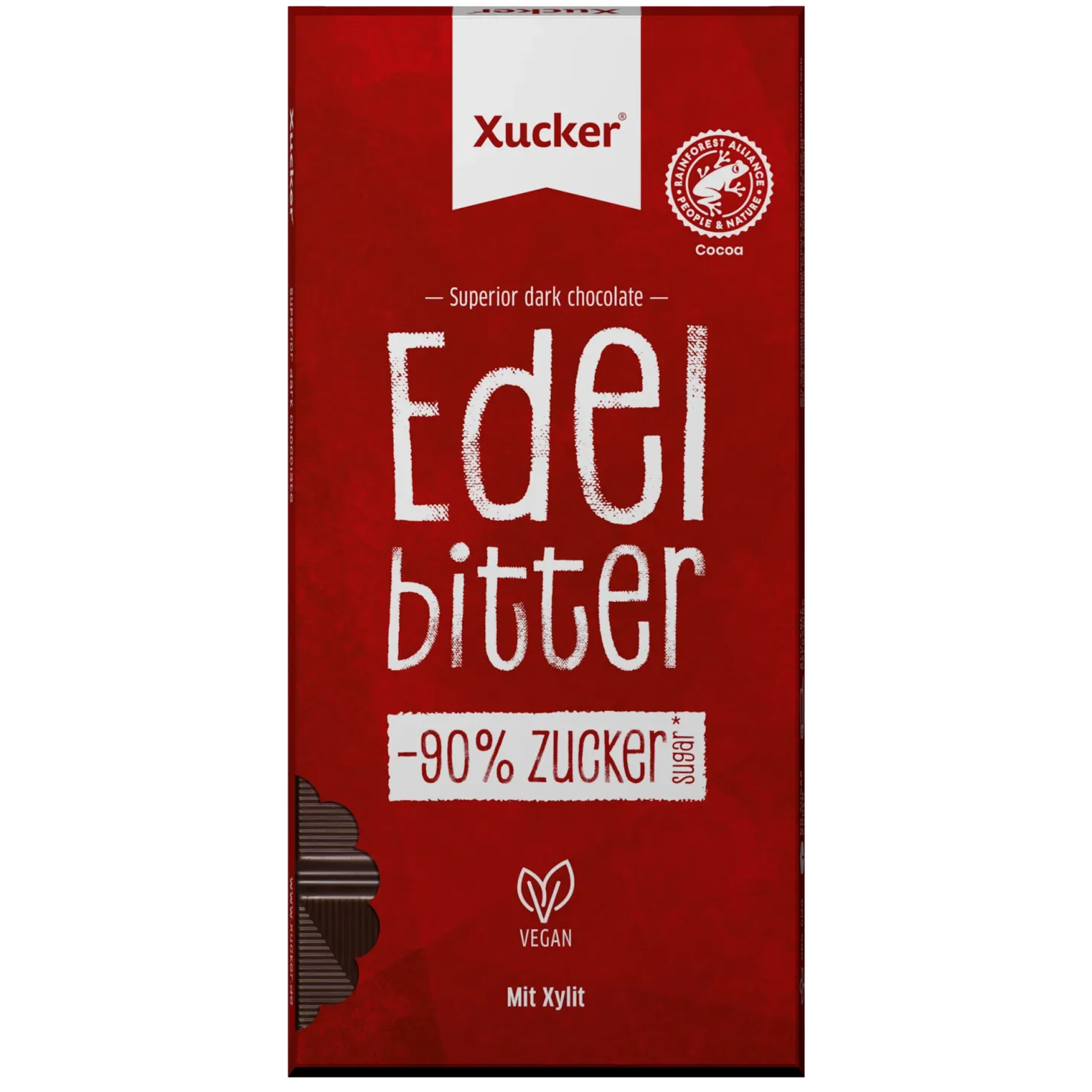 Vegane Edelbitter-Schokolade mit Xylit (80g)
