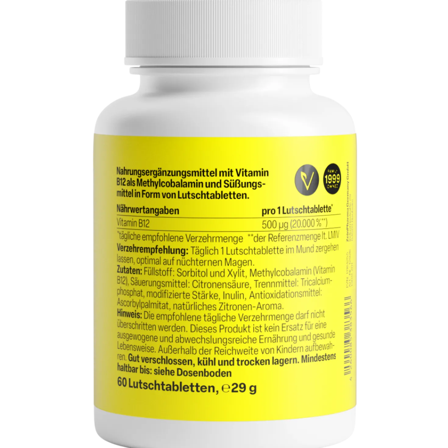 Vitamin B12 500µg (60 Lutschtabletten)