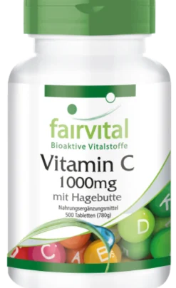 Vitamin C 1000mg mit Hagebutten (500 Tabletten)