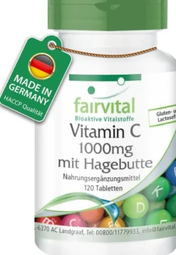 Vitamin C 1000mg mit Hagebutten (120 Tabletten)