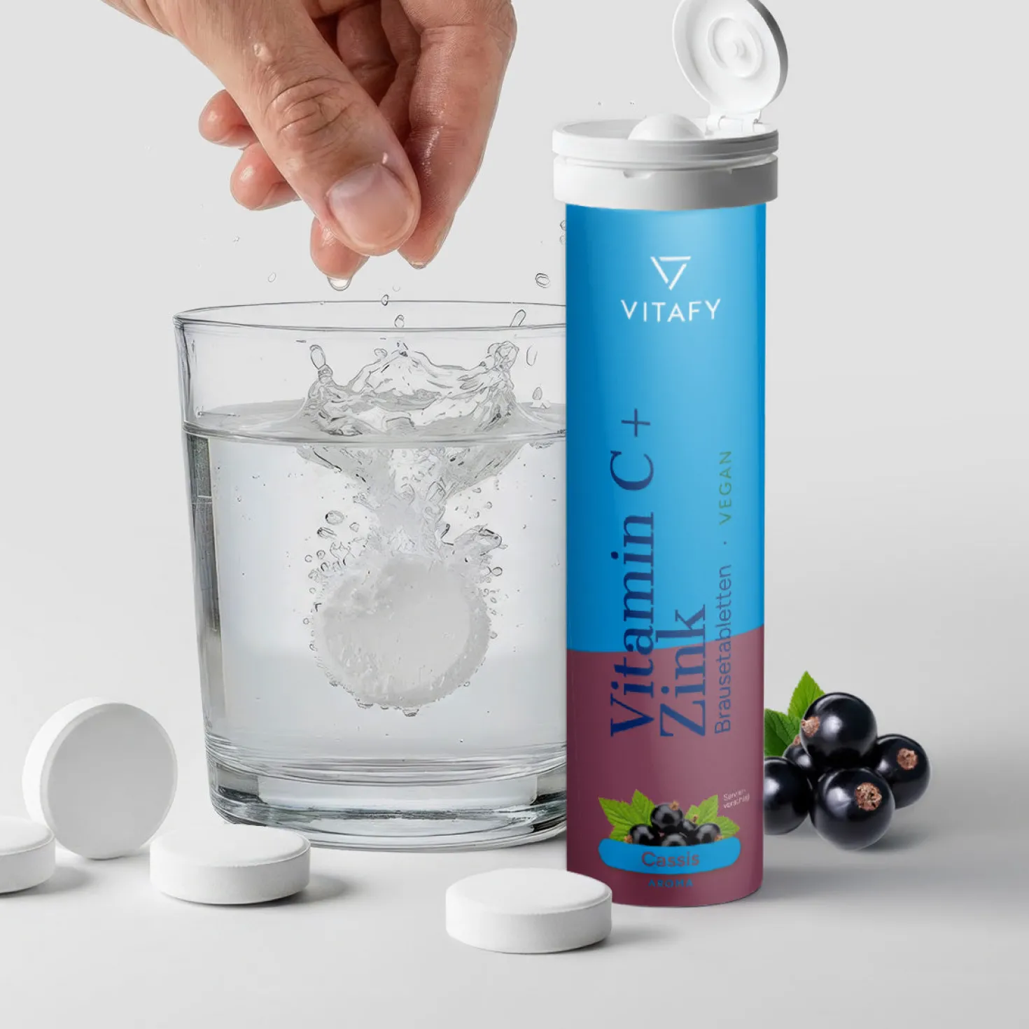 Vitamin C + Zink - Cassis (20 Brausetabletten) - 6er Pack