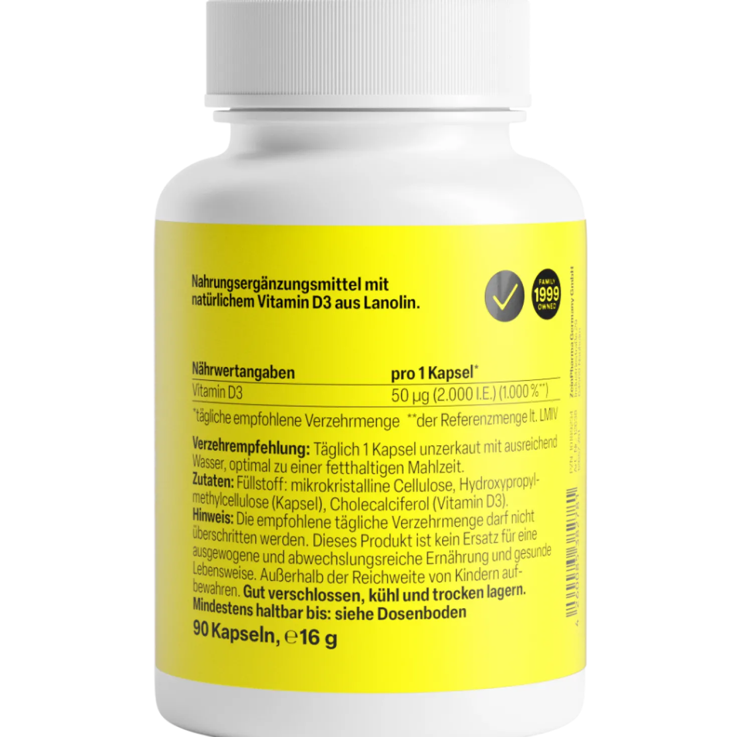 Vitamin D3 2000 I.E. (90 Kapseln)