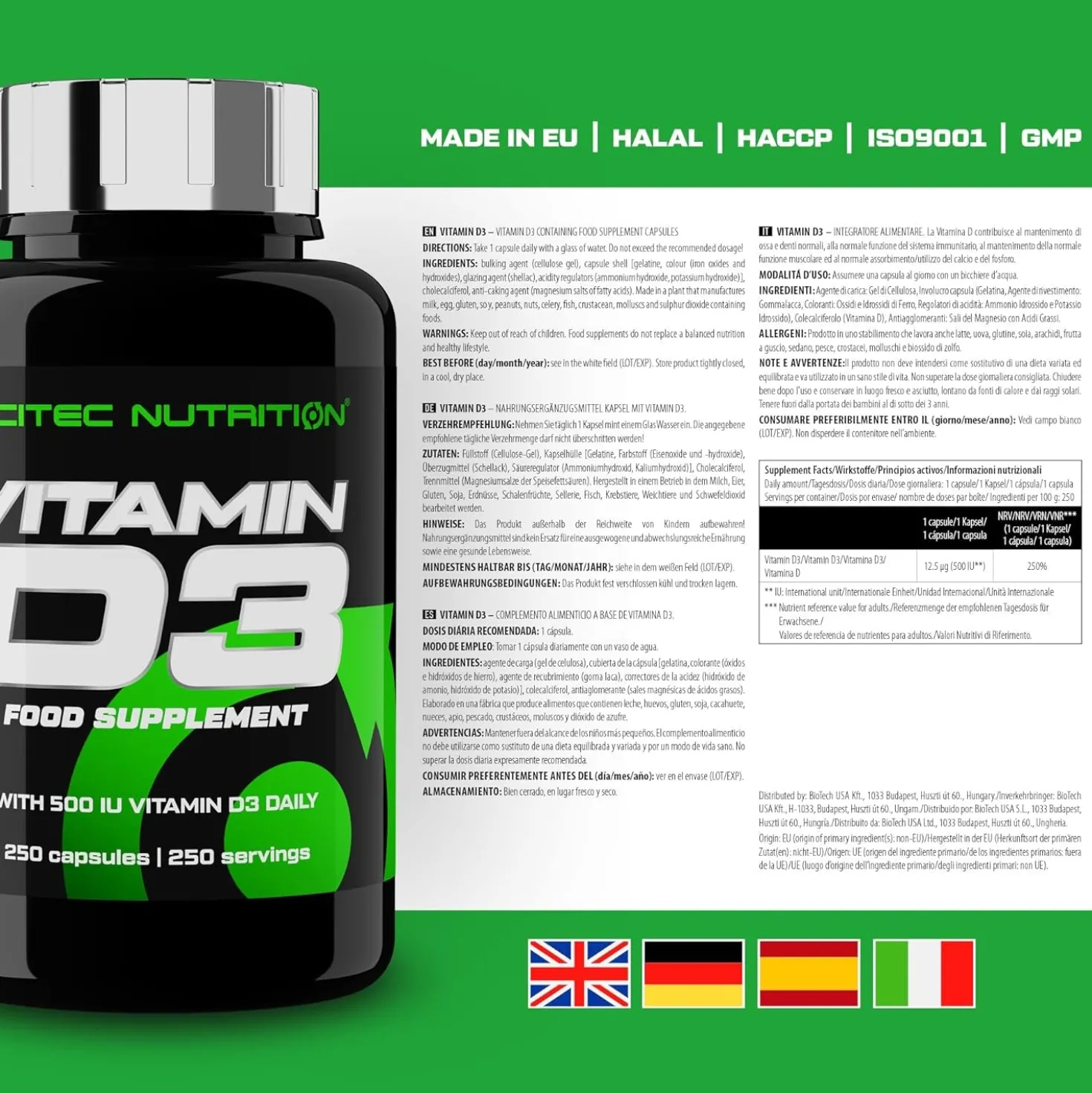 Vitamin D3 (250 Kapseln)