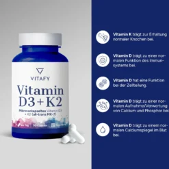 Vitamin D3 + K2 (90 Kapseln)