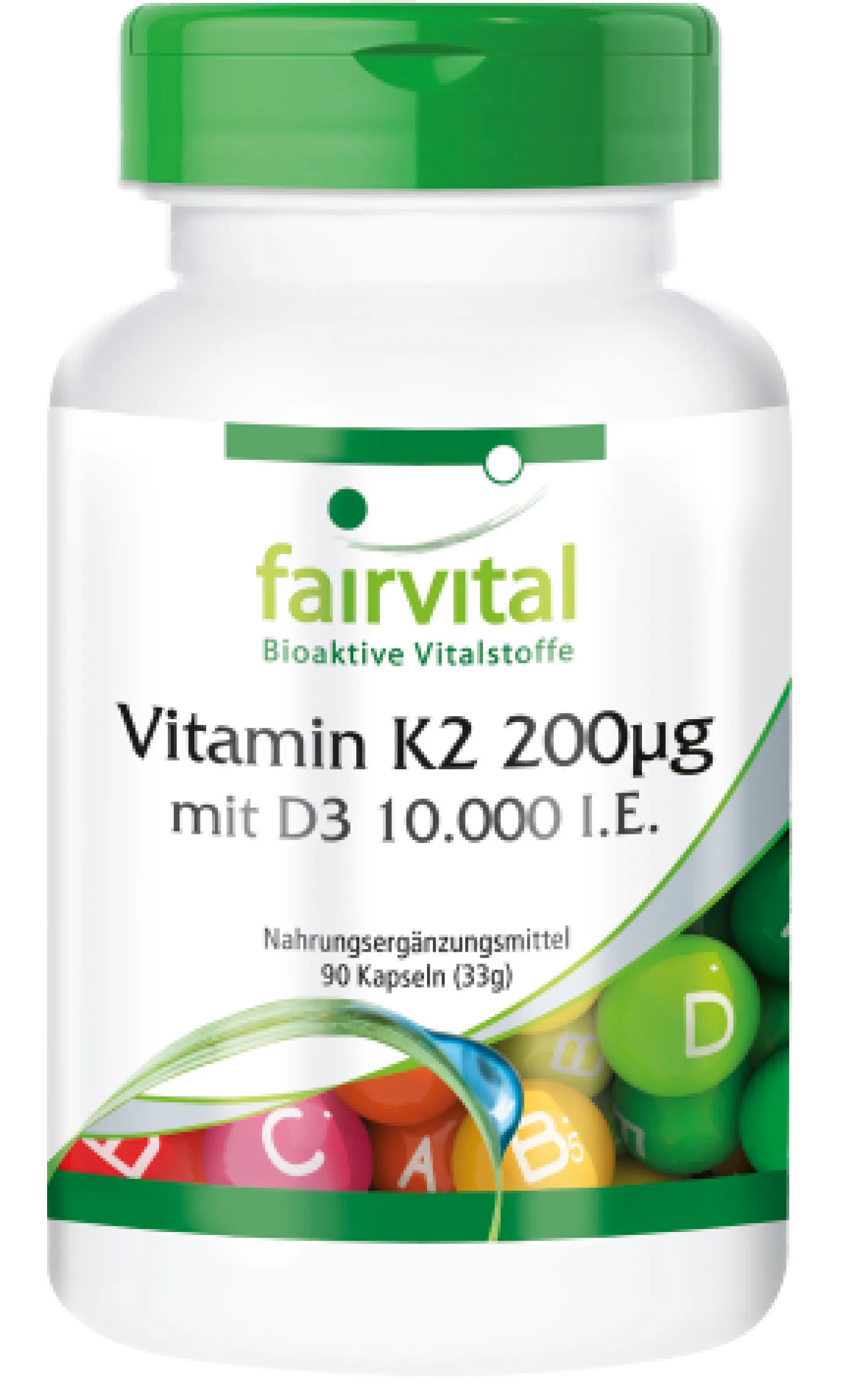 Vitamin K2 200µg mit D3 10000 I.E. (90 Kapseln)