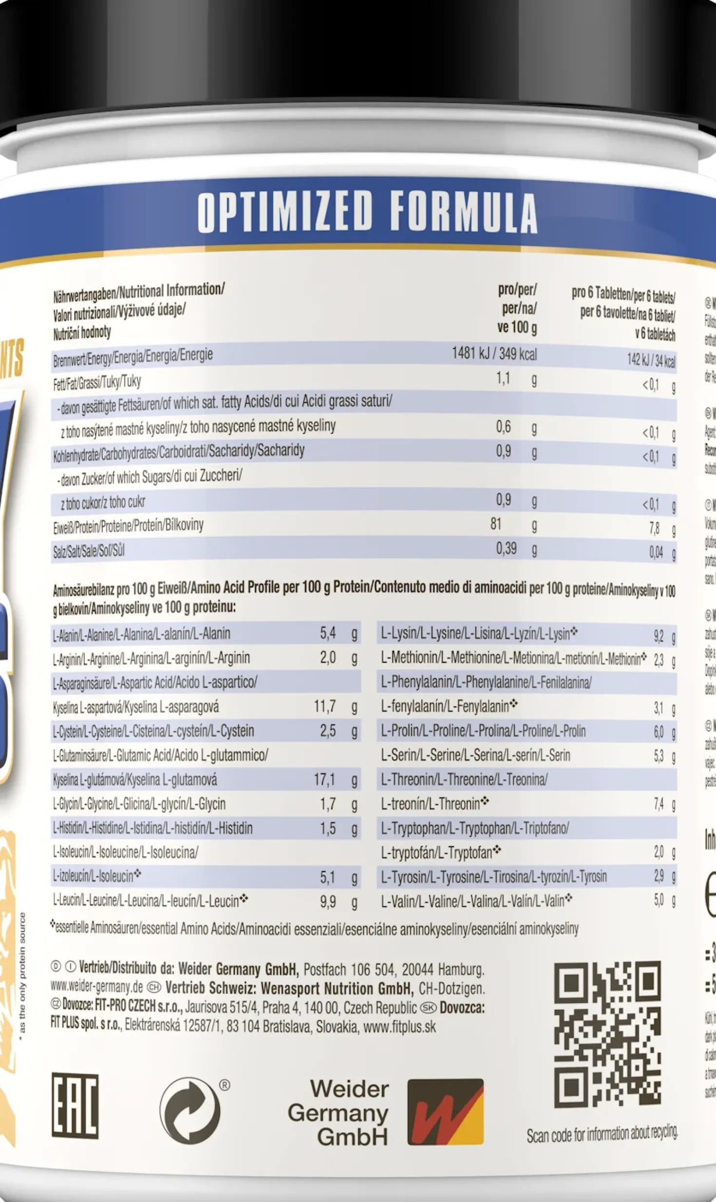 Whey Amino's (300 Tabletten)