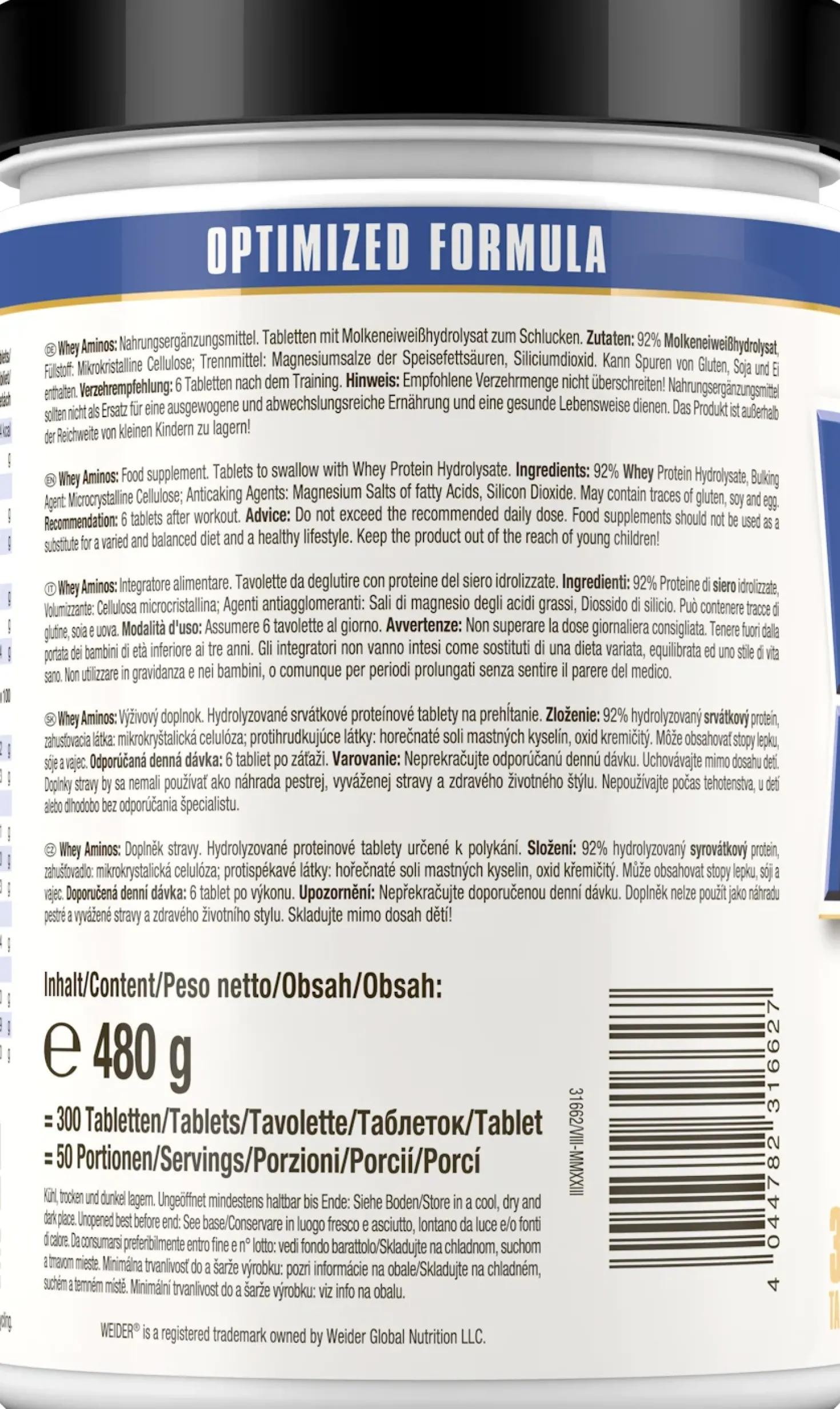 Whey Amino's (300 Tabletten)